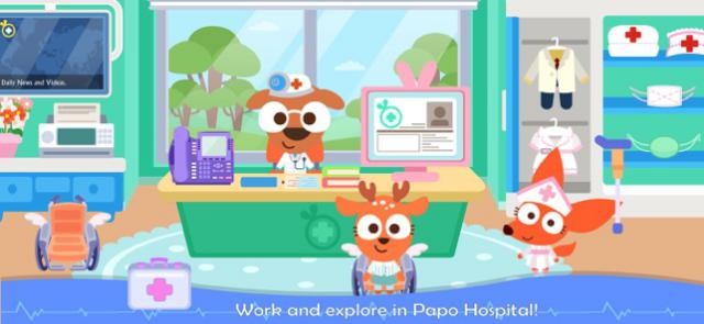 Bé trở thành bác sĩ và khám phá bệnh viện trong game Papo Town: Hospital