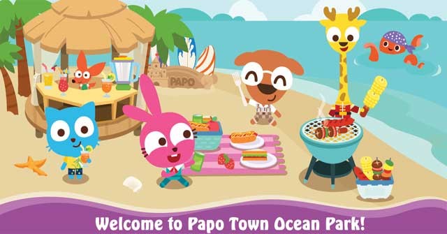 Chào mừng bé đến công viên nước tuyệt vời trong game Papo Town: Ocean Park cho Android