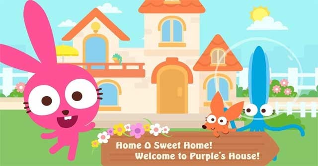 Chào mừng bé đến thăm ngôi nhà của thỏ hồng trong game Papo Town: Sweet Home