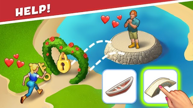 Giúp nhân vật xây dựng và khối phục lại công viên trong game Park Town