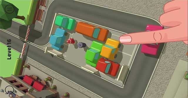Trong game Parking Jam 3D for Android, bạn có nhiệm vụ quản lý một bãi đậu xe đông đúc