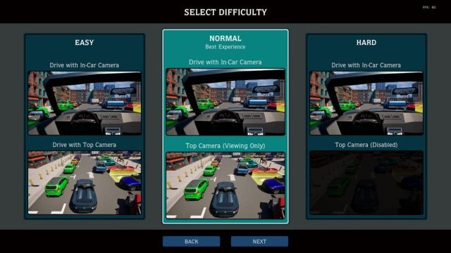 Lựa chọn cấp độ khó trong khi chơi Parking Simulator game