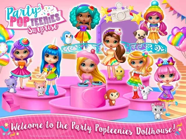 Chào mừng bé đến với bữa tiệc sôi động trong game Party Popteenies Surprise cho Android