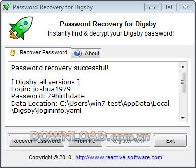 Password Recovery for Digsby