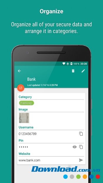Password Safe với tính năng phân loại dữ liệu
