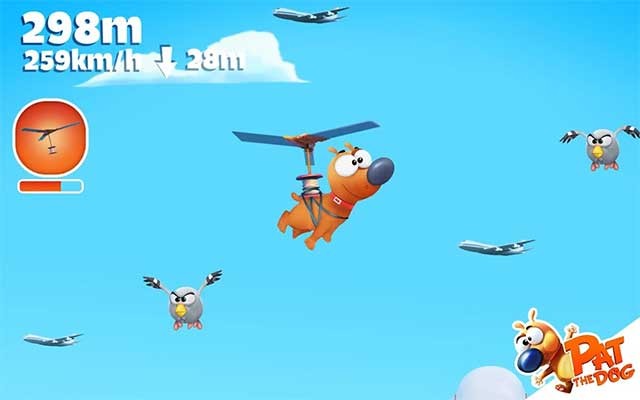 Giúp chú chó bay càng xa càng tốt trong game Pat the dog