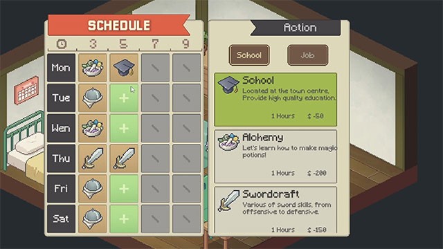 Lập thời gian biểu hàng tuần cho nhân vật và điều chỉnh linh hoạt theo nhu cầu thực tế