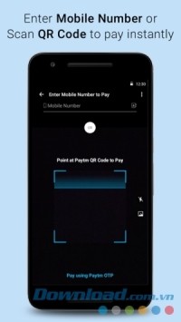 Paytm cho Android quét mã QR để thanh toán
