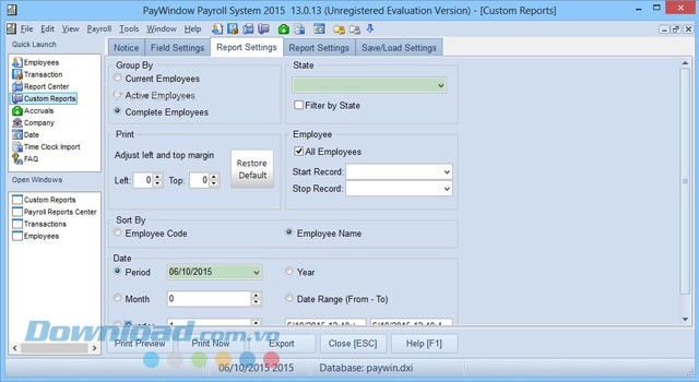 Tạo báo cáo từ các giao dịch đã thực hiện
