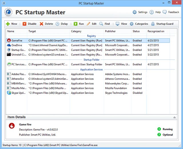 Giao diện PC Startup Master