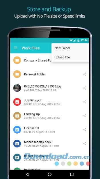 Chia sẻ không giới hạn kích cỡ và tốc độ