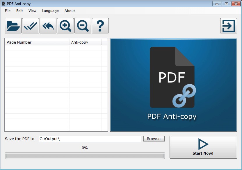 Giao diện phần mềm chống sao chép tài liệu PDF Anti-Copy