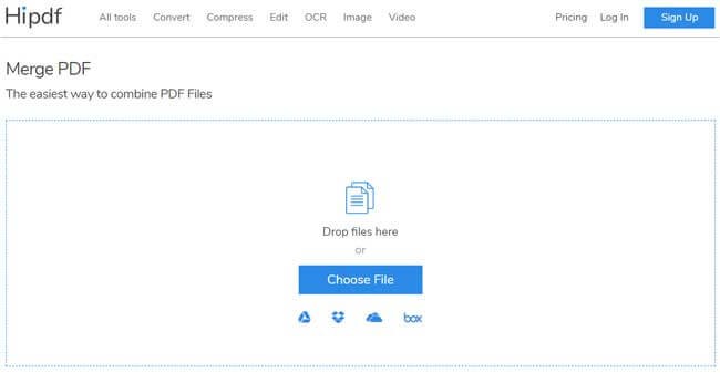 Giao diện Merge PDF