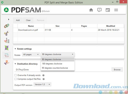 Xoay PDF với PDF Split and Merge Basic Edition
