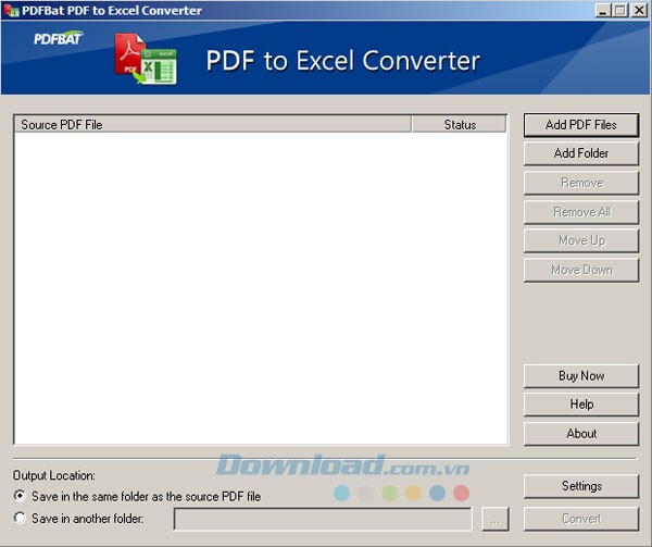PDFBat PDF to Excel Converter