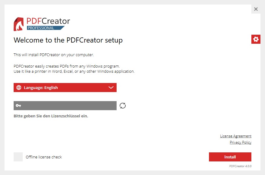Thiết lập PDFCreator