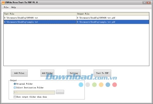PDFdu Free Text to PDF Converter