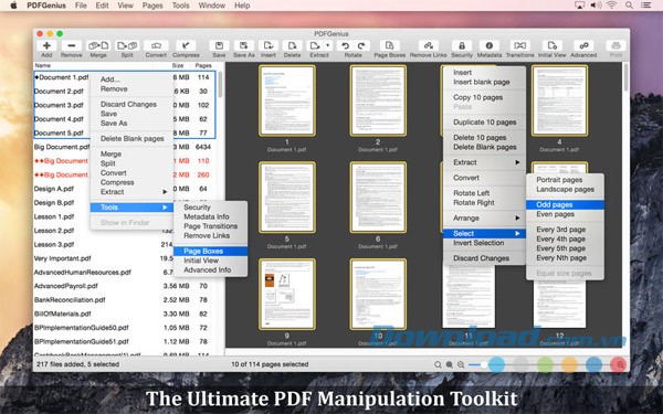 Giao diện công cụ chỉnh sửa file PDF chuyên nghiệp PDFGenius cho Mac