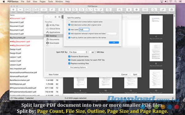 Phân tách trang đơn giản cùng PDFGenius cho Mac