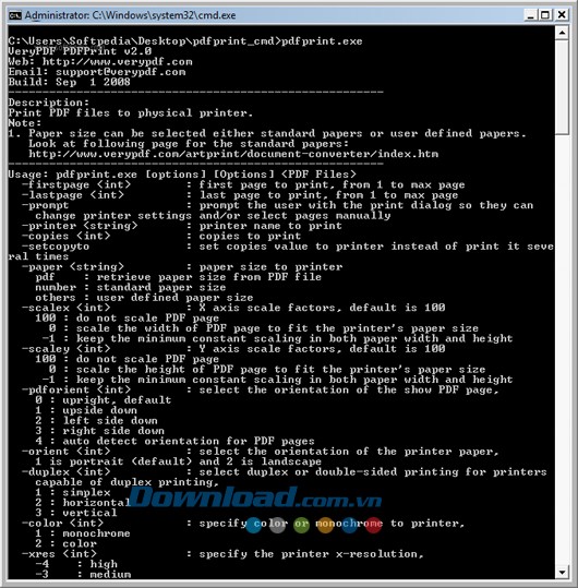 PDFPrint Command Line
