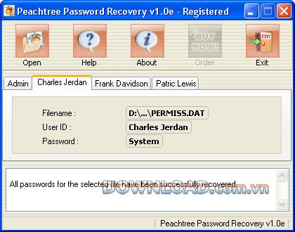 Peachtree Password Recovery
