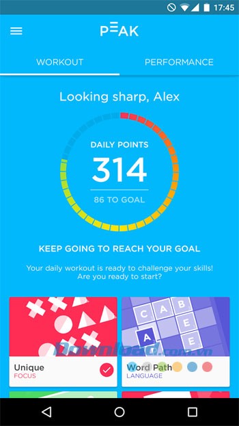 Giao diện Peak cho Android