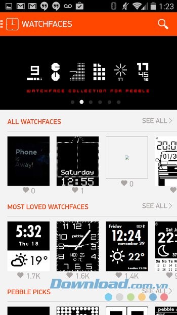 Lựa chọn mặt đồng hồ yêu thích với Pebble cho Android