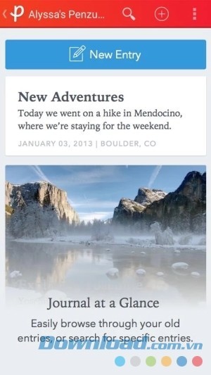 Giao diện Penzu cho Android