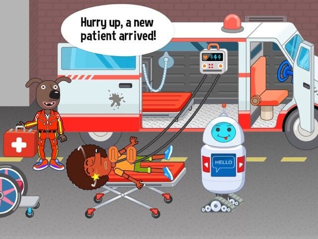 Bạn trở thành bác sĩ trong bệnh viện và điều trị cho các bệnh nhân trong game Pepi Hospital