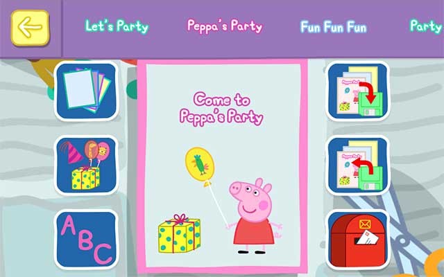 Peppa Pig: Party Time for Android có rất nhiều trò chơi vui nhộn để bé khám phá