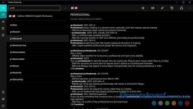 Mỗi từ trên từ điển đều được giải nghĩa chi tiết kèm hướng dẫn phát âm