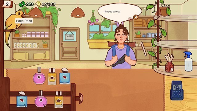 Perfume Atelier là game mô phỏng pha chế nước hoa và bán hàng với bầu không khí ấm cúng