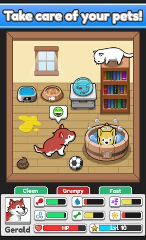 Chăm sóc các con thú đáng yêu của bạn trong game Pet Idle