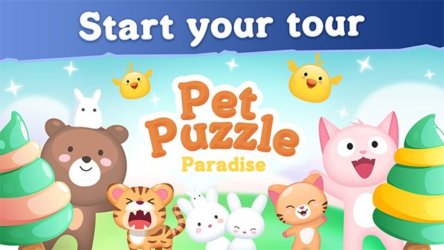 Pet Puzzle Paradise là game xếp hình giải cứu thú cưng vui nhộn