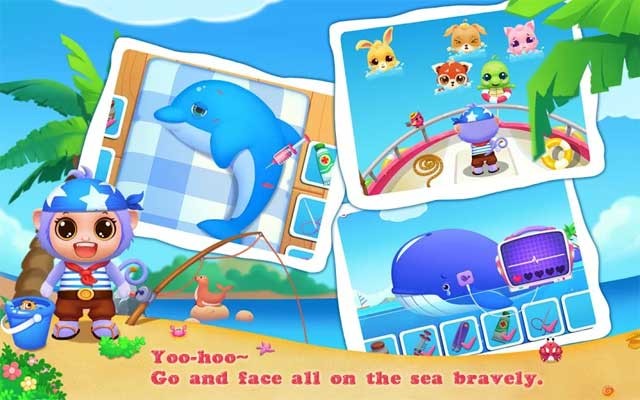 Lái tàu ra biển và giúp đỡ những người bạn động vật đáng thương