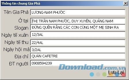 Lưu lại thông tin cá nhân trên VNGP