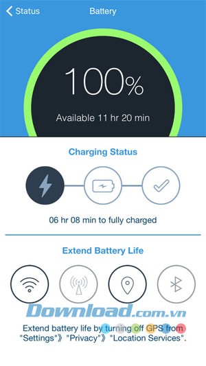 Phone Doctor Plus cho iOS kiểm tra tình trạng pin