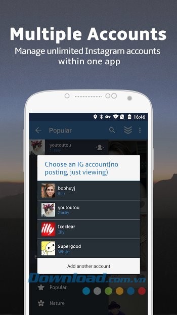 Quản lý nhiều tài khoản Instagram dễ dàng với Phonegram for Instagram