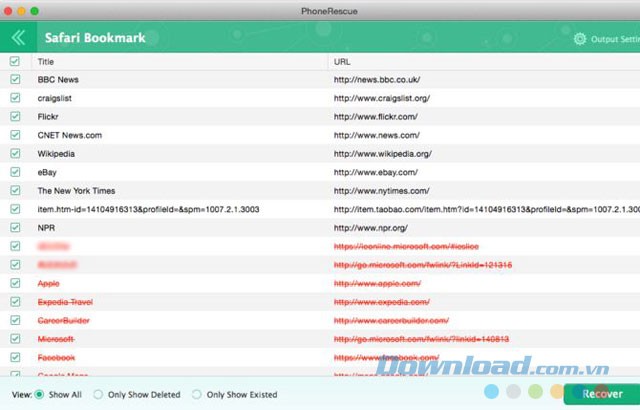 Khôi phục đánh dấu trang của Safari