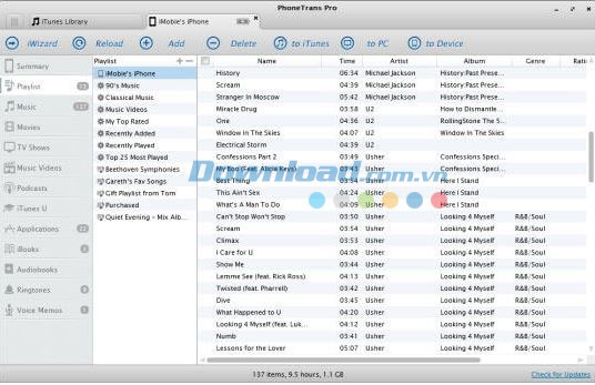 Chia sẻ nhạc từ iPhone sang iTunes
