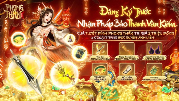 Đăng ký trước nhân pháp bảo thanh vân kiếm