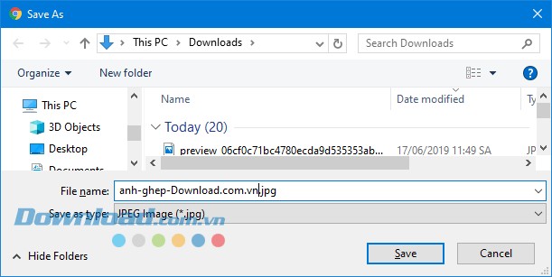 Đặt tên cho ảnh lưu về trên máy tính
