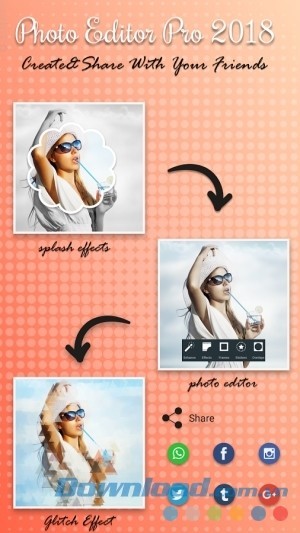 Photo Editor Pro 2018 cho Android hỗ trợ chia sẻ