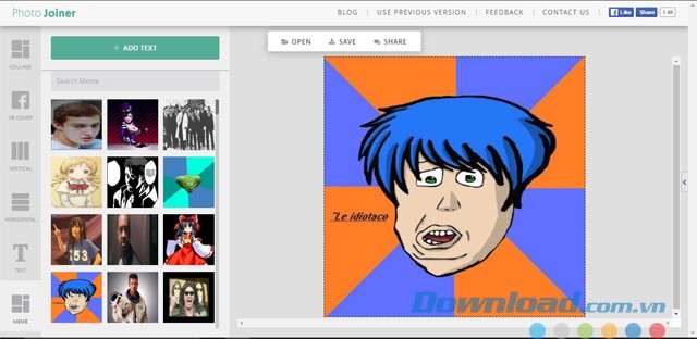 Tạo ảnh vui nhộn bằng ứng dụng web miễn phí Photo Joiner