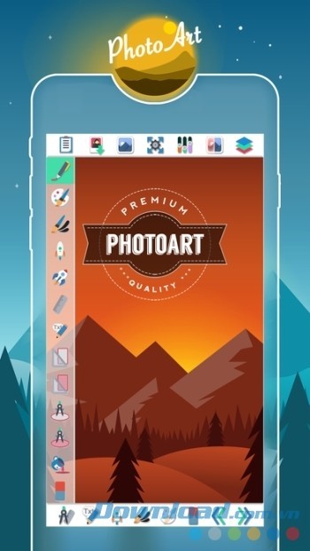 Ứng dụng thiết kế đồ họa miễn phí PhotoArt