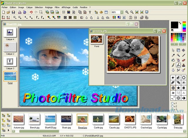 Giao diện PhotoFiltre Studio X