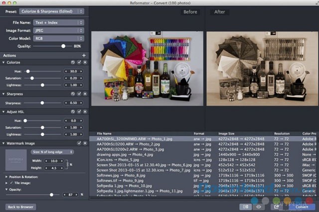 So sánh ảnh trước và sau chuyển đổi
