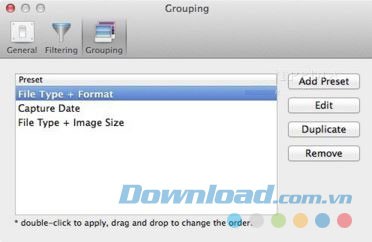Nhóm ảnh trong PhotoMill cho Mac