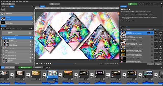 Sắp xếp ảnh và video thành nhiều bố cục thú vị với hơn 700 hiệu ứng và bộ lọc