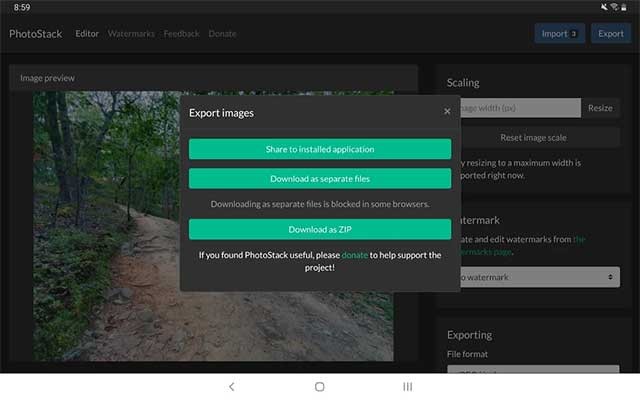 Nén các ảnh đã xuất thành tệp ZIP hoặc gửi chúng đến ứng dụng khác
